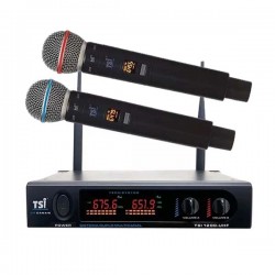 Microfone Digital S/fio Duplo Tsi 1200 Uhf 96 Frequencias